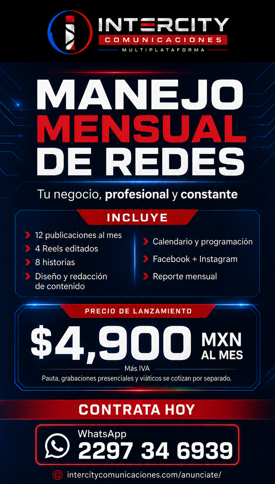 Paquete 1 Manejo Mensual de Redes de Intercity Comunicaciones